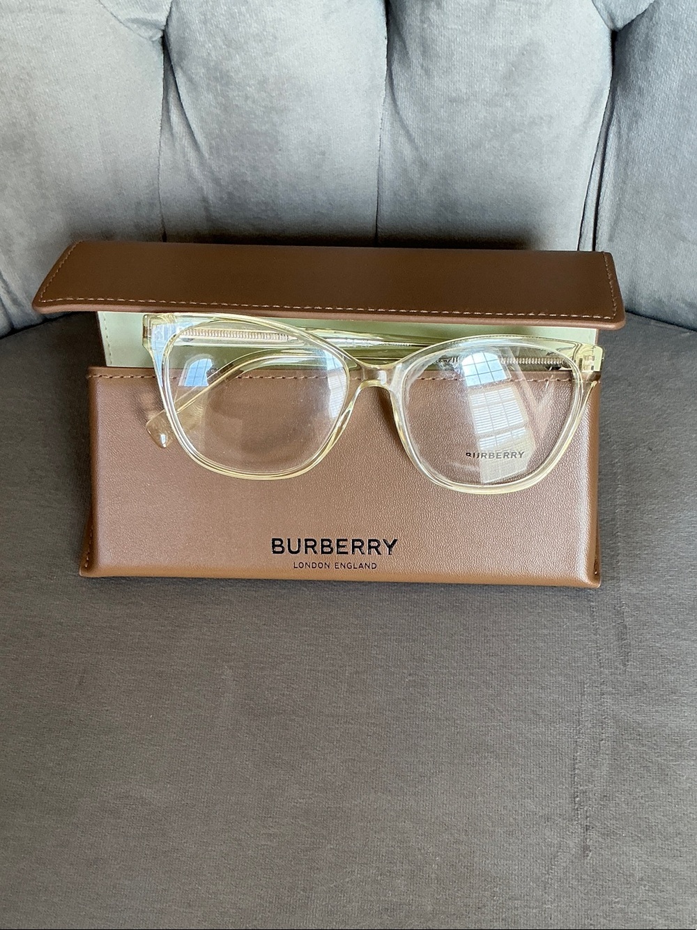 Burberry Clear Crystal Transparent Frame Glasses
